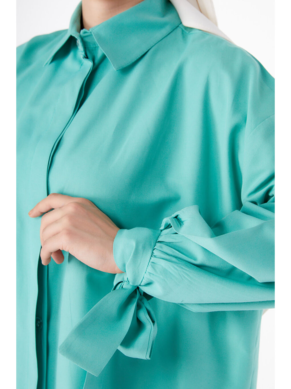 Yeşil Kol Detaylı İkili Takım Mint - 27085-5