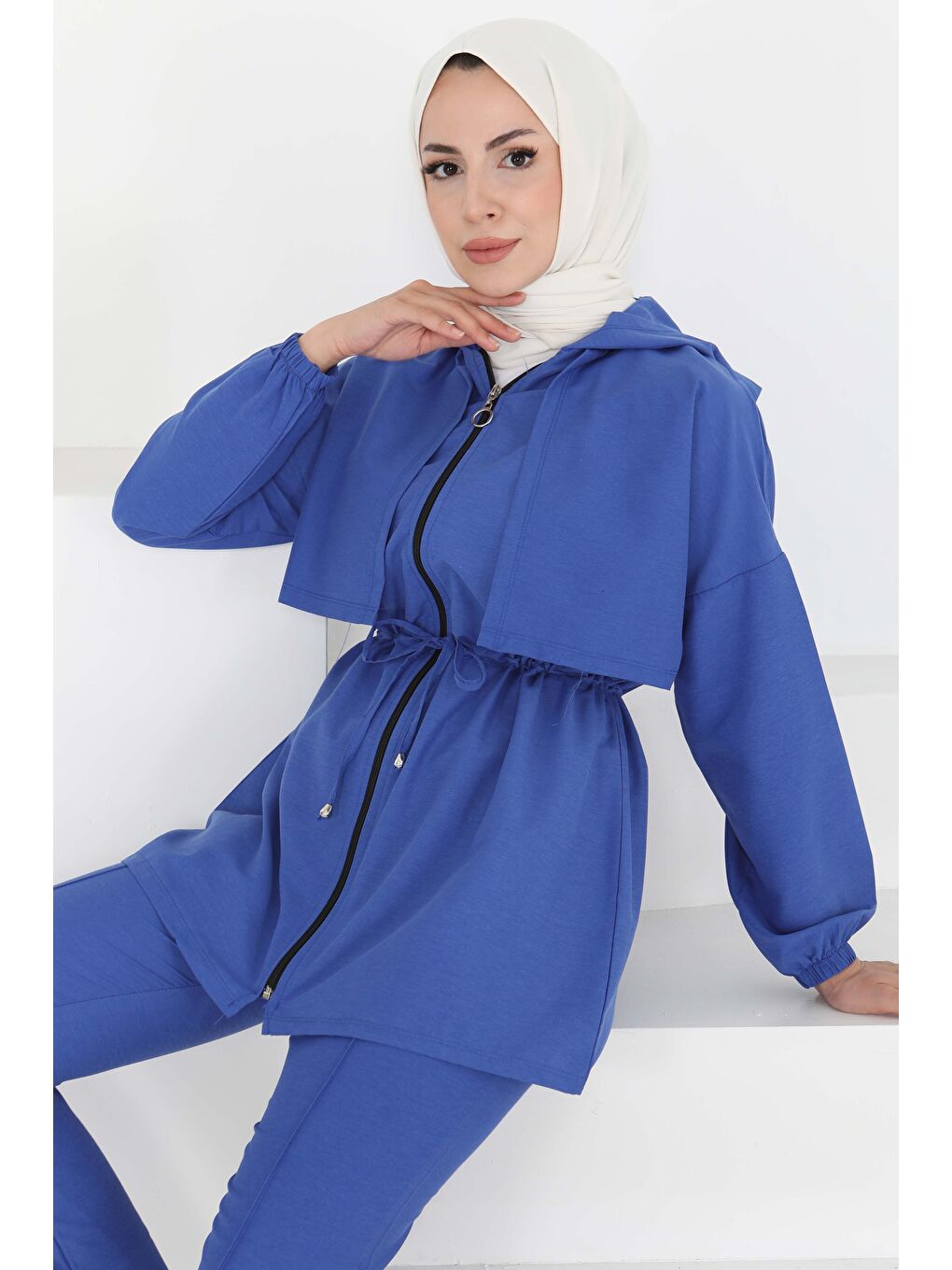 Mavi Önden Bağlamalı İkili Takım Saks - 27073