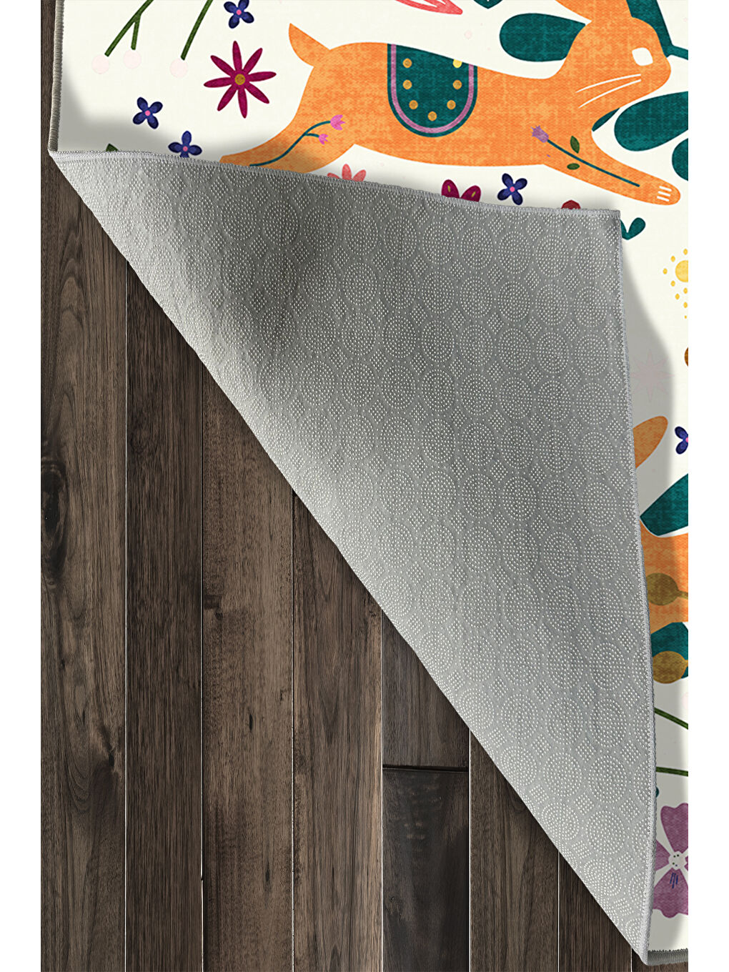 Bej Dekoratif Özel Tasarım Yıkanabilir İnce Kaymaz Tabanlı Modern Halı KECE FR43-4