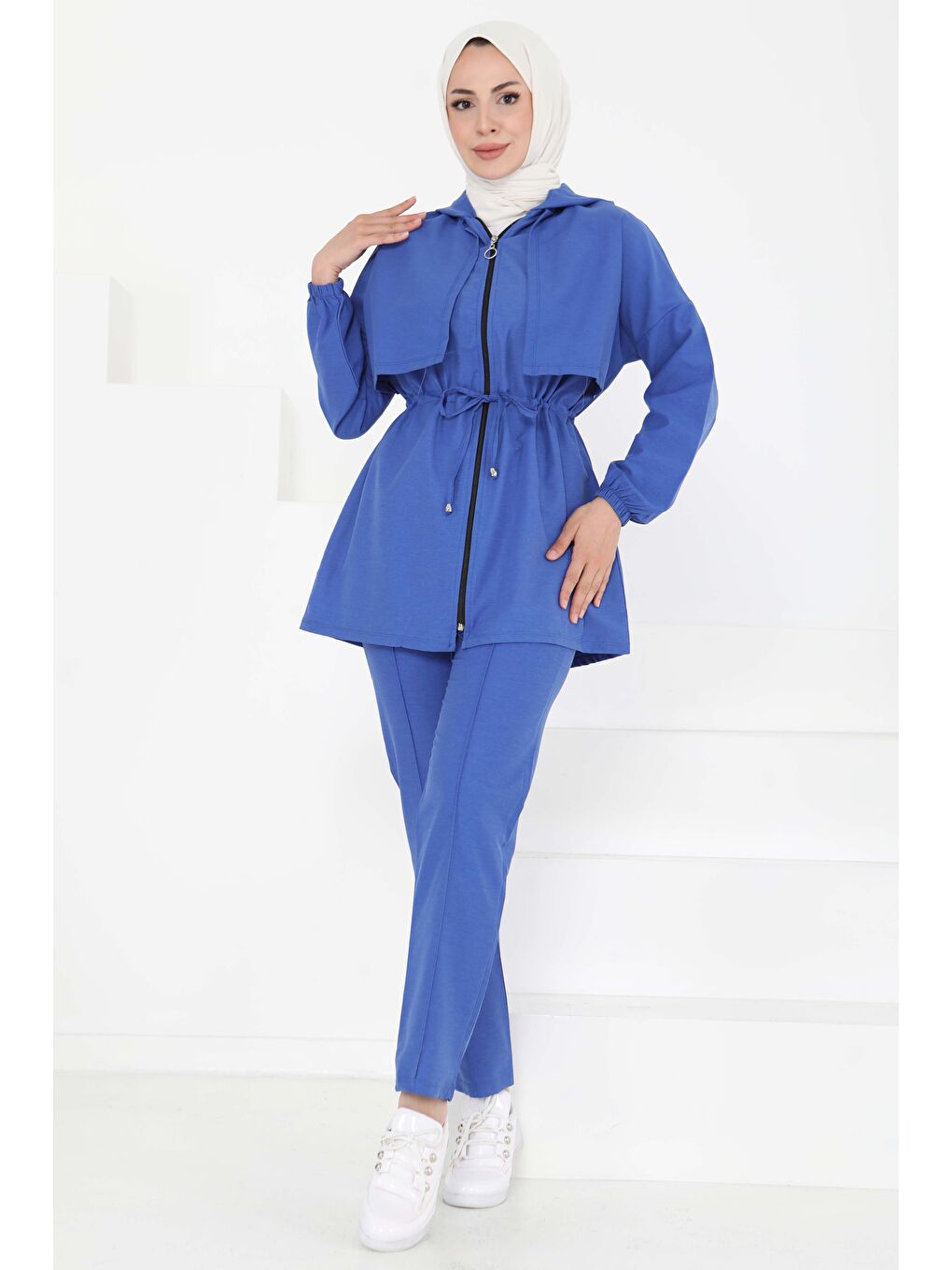 Mavi Önden Bağlamalı İkili Takım Saks - 27073-1