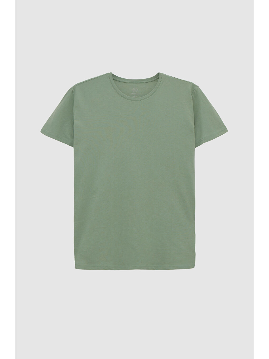 Slim Fit Yeşil Bisiklet Yaka %100 Pamuklu Nefes Alabilen T-Shirt-4