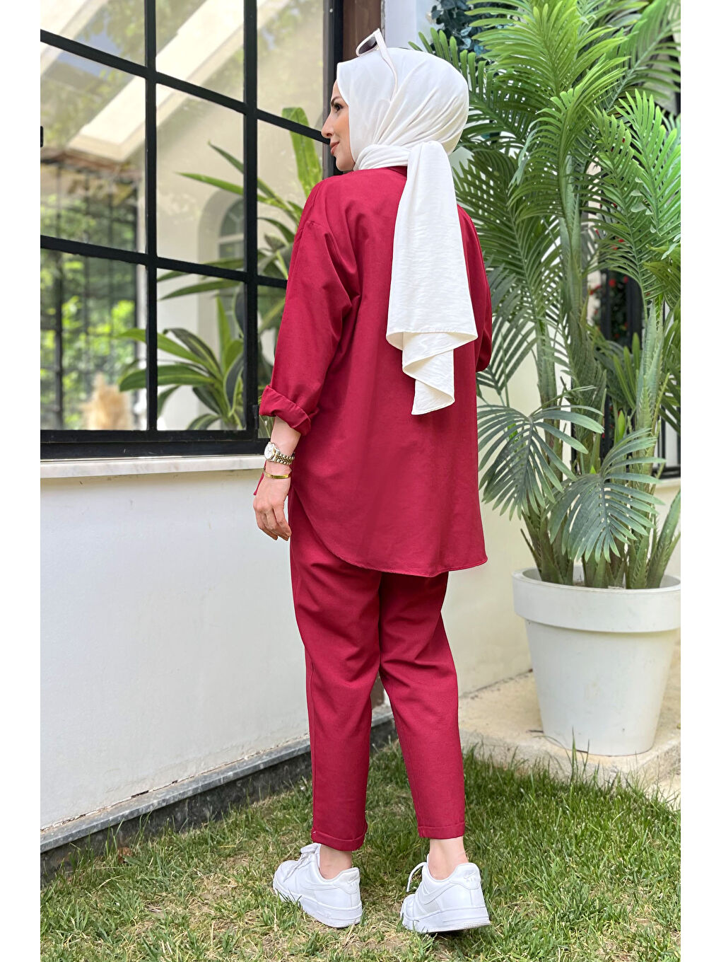 Tunık Pantolon İkili Takım Bordo - 27086-5