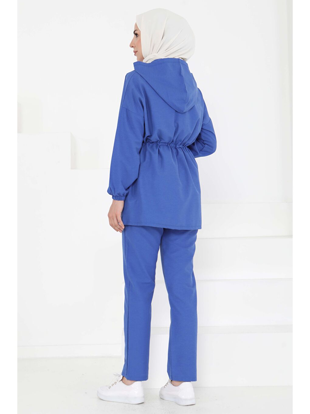 Mavi Önden Bağlamalı İkili Takım Saks - 27073-4