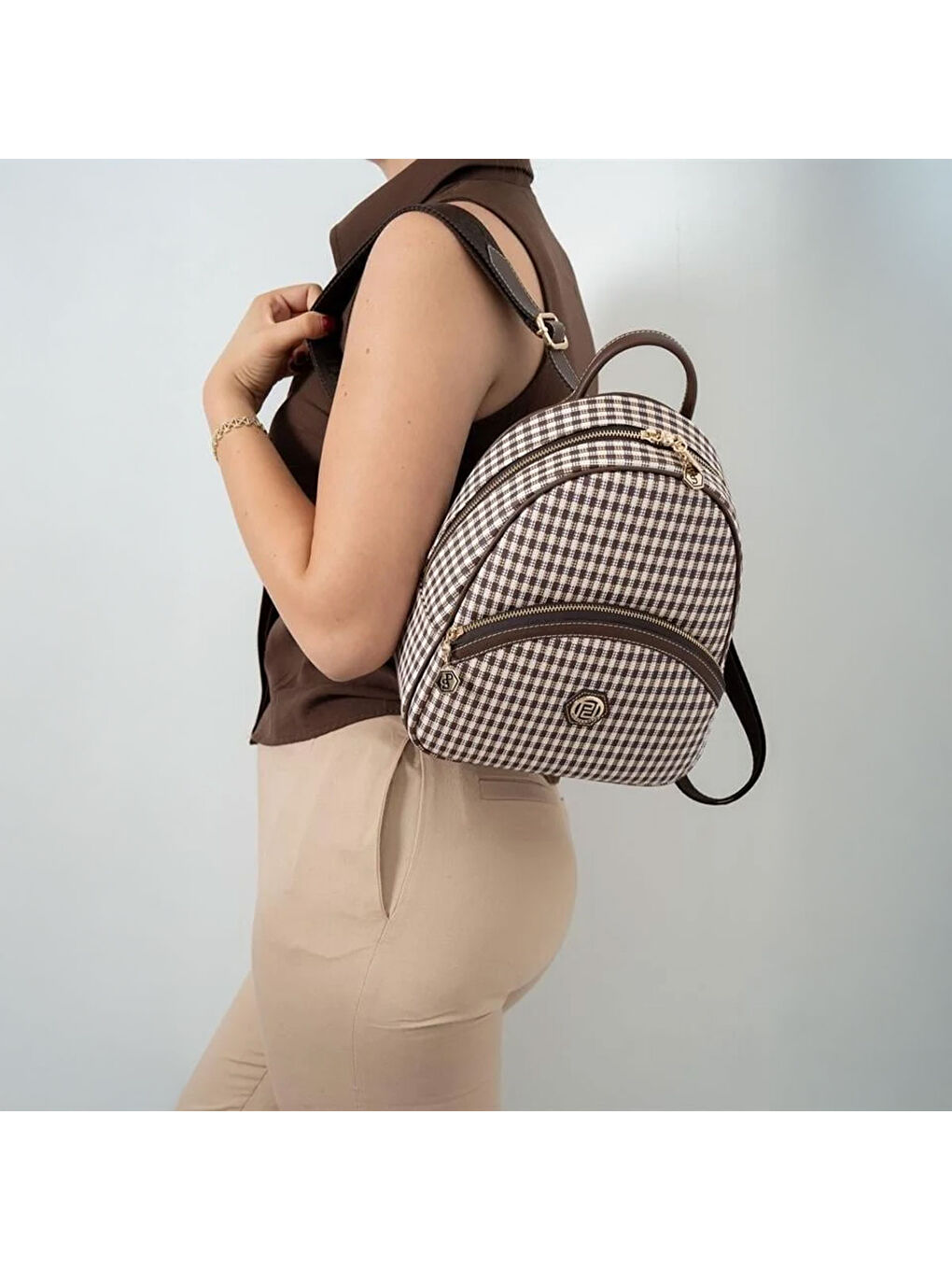 Kahverengi Kadın SP945-M191 SILVER POLO Sırt Çantası Kahve Sarı-Kahve-5