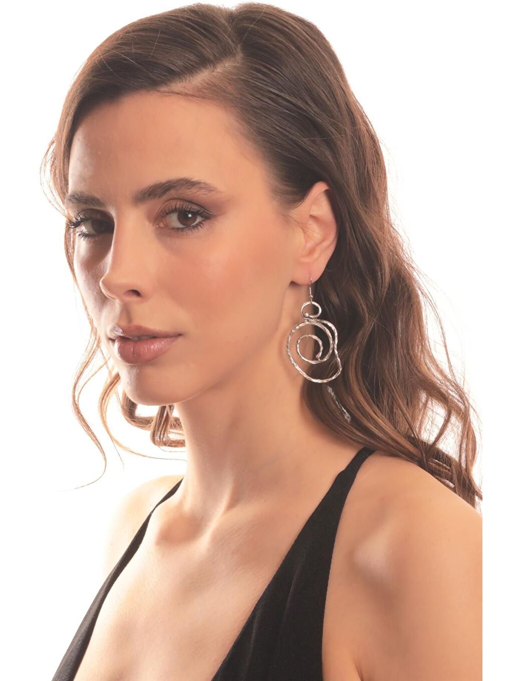 Karışık Kadın Antik Gümüş Kaplama Sallantılı Model Bohem Küpe-3