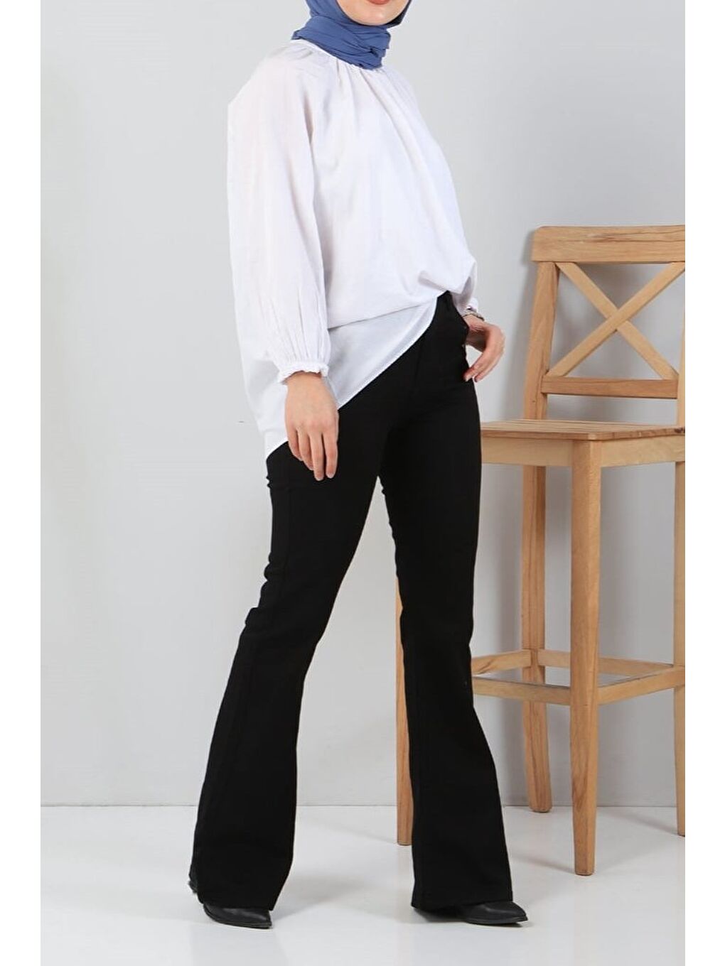 İspanyol Paça Jean Pantolon Siyah   27259-1