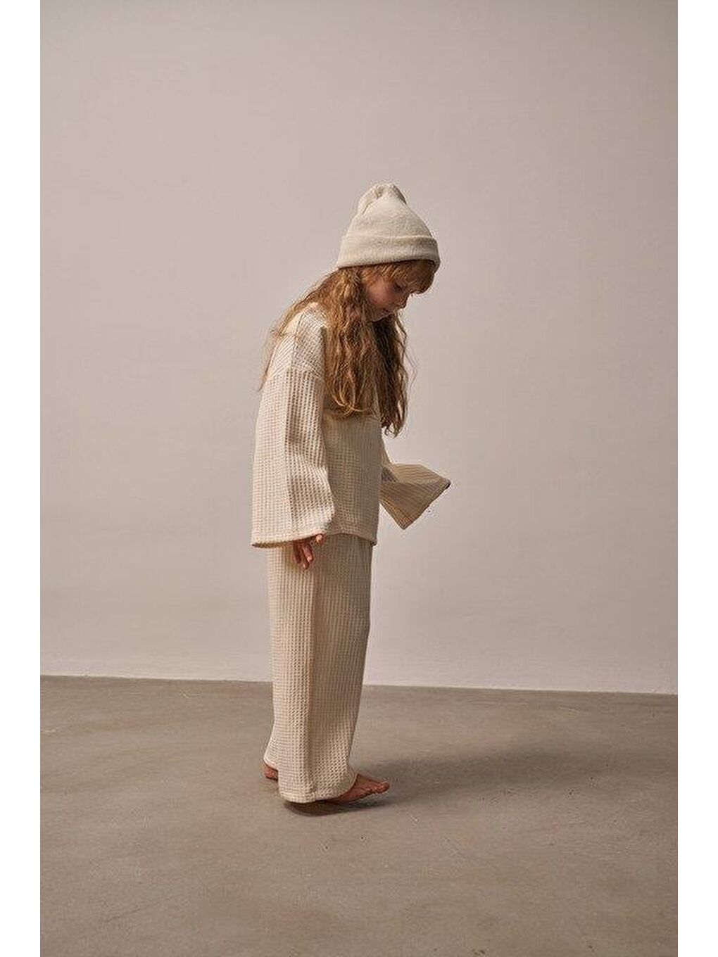 Ekru Krem Cookie Nakışlı Dökümlü Alt Üst Takım-4