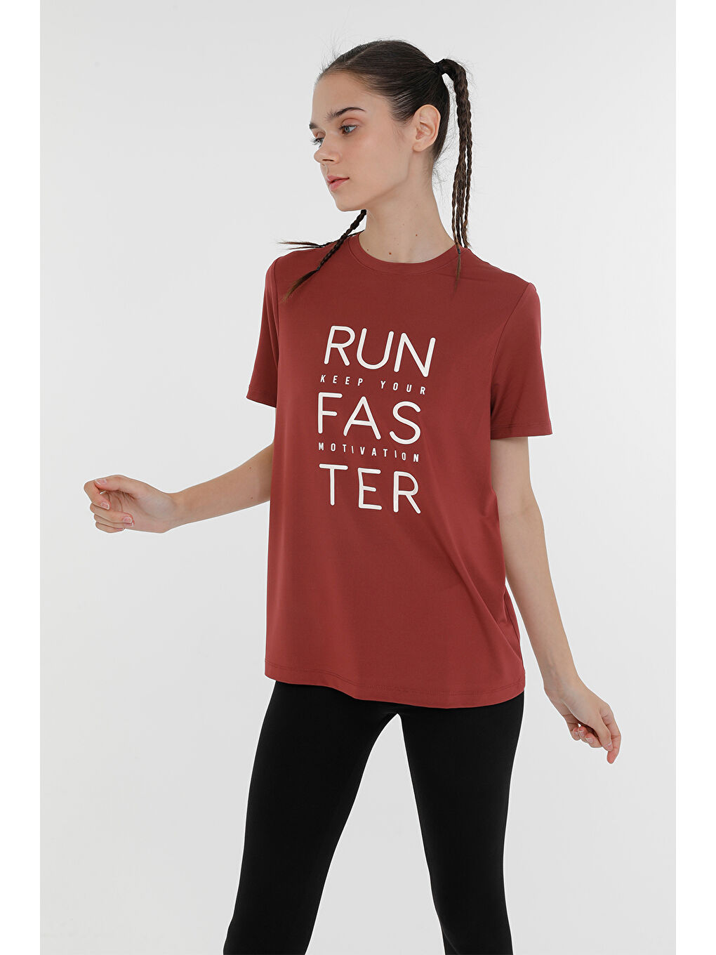 Bordo WL MISTY 11GCX300 3PR PASTEL BORDO Kadın Kısa Kol T-Shirt