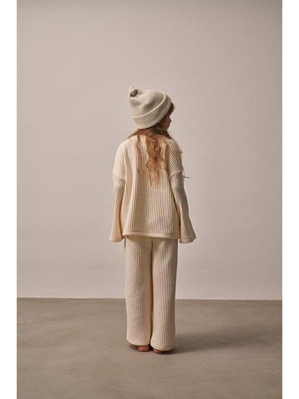 Ekru Krem Cookie Nakışlı Dökümlü Alt Üst Takım-5