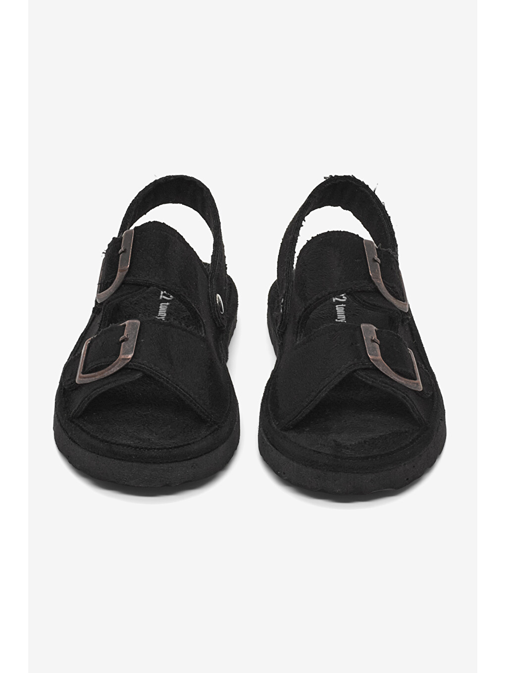 Çocuk Unisex Siyah Rahat Kalıp Çift Tokalı Bebe Paitk Sandalet-3