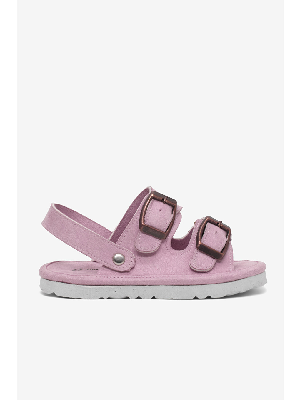 Pembe Çocuk Unisex Pudra Rahat Kalıp Çift Tokalı Bebe Paitk Sandalet
