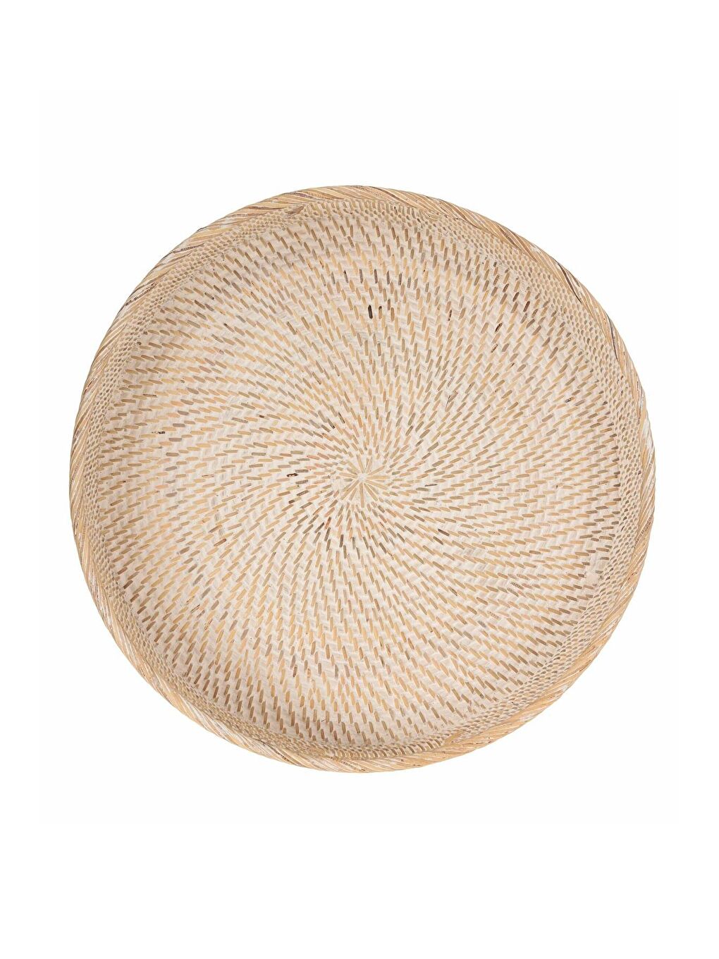 Bej Wicker El Örgüsü Rattan Sepet Tepsi L-50 Cm-1
