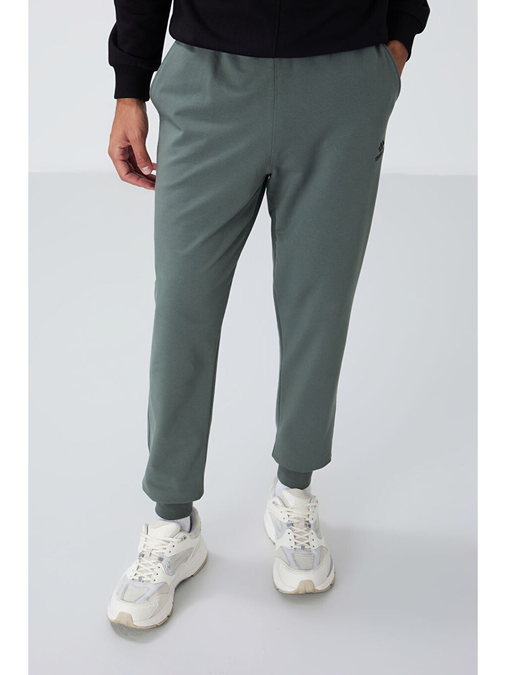 Yeşil Çağla Klasik Cepli Standart Kalıp Manşetli Erkek Eşofman Alt - 84652-1