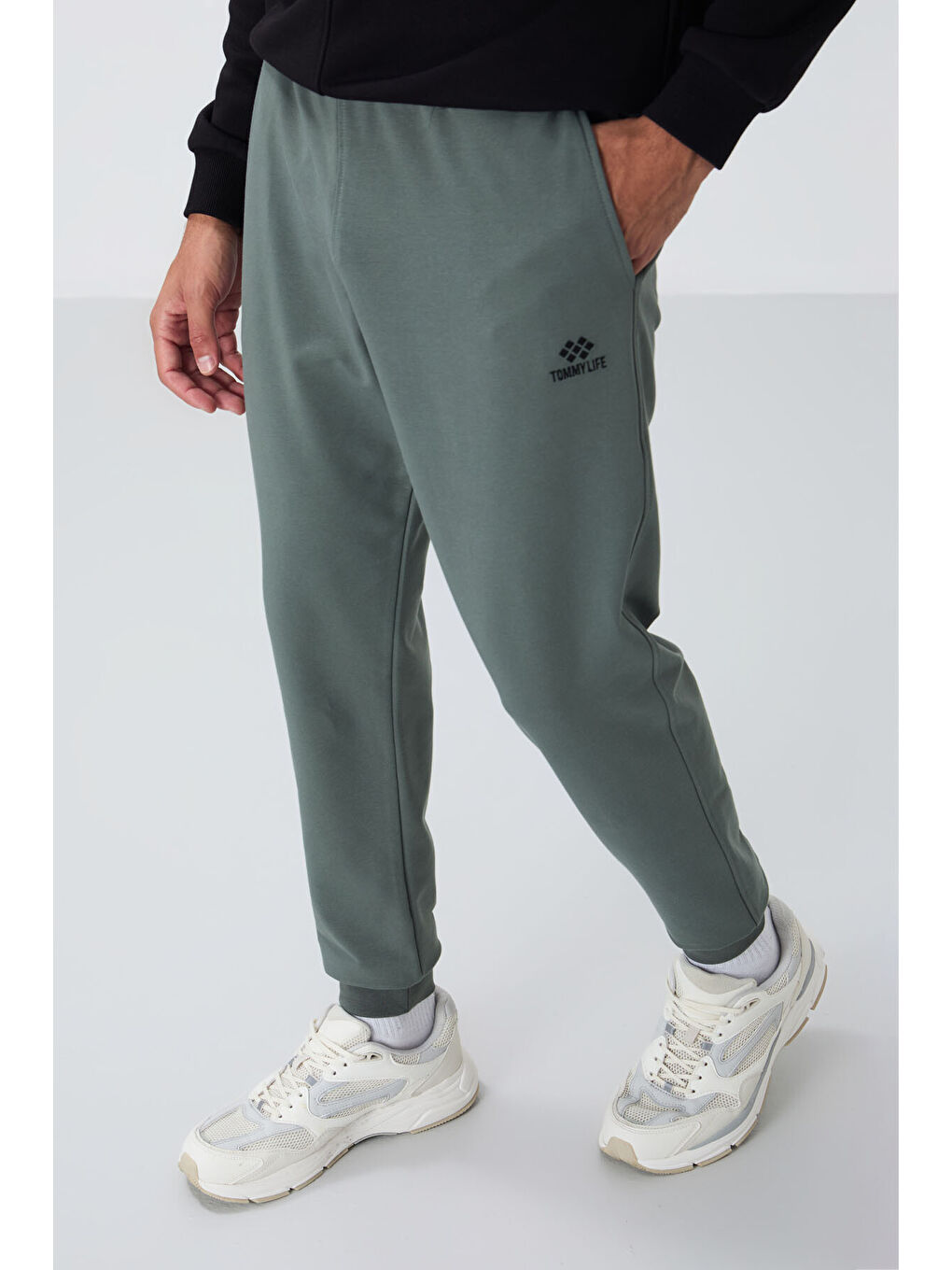 Yeşil Çağla Klasik Cepli Standart Kalıp Manşetli Erkek Eşofman Alt - 84652-2