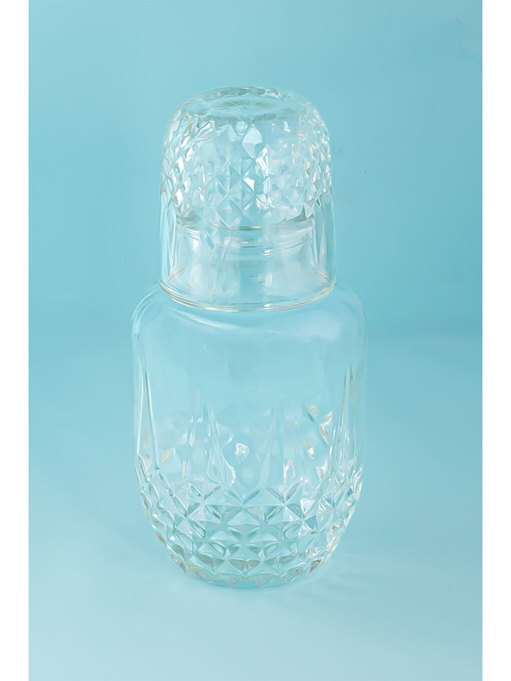 Renksiz 003 Başucu Sürahisi Bardaklı Sürahi 600+150 ml Sürahi Seti Cam Sürahi-3