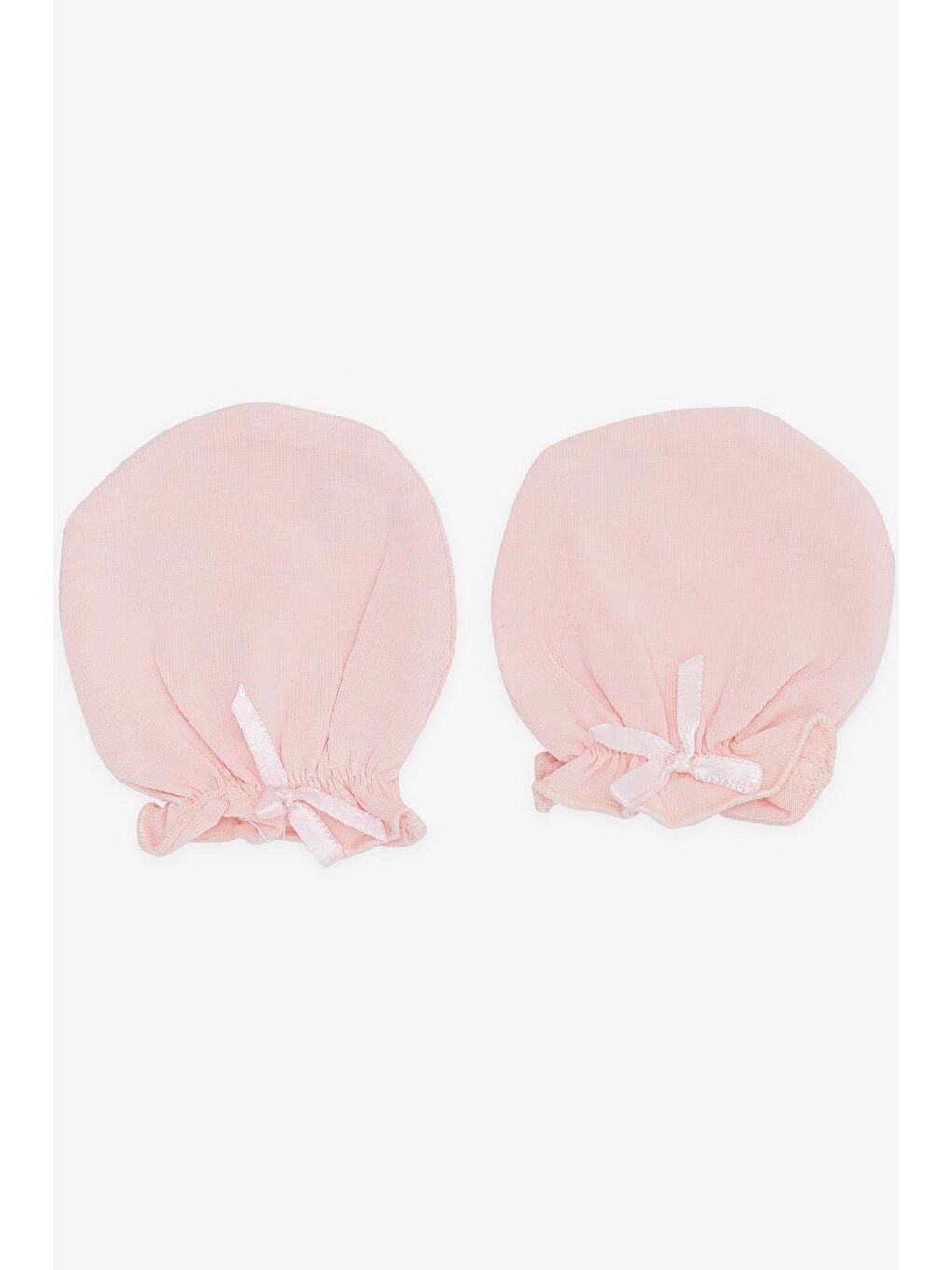 Pembe Yenidoğan Bebek Eldiveni Fiyonklu Somon (7 X 9 Cm)