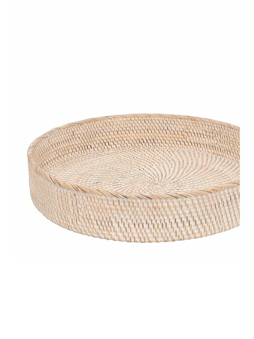 Bej Wicker El Örgüsü Rattan Sepet Tepsi L-50 Cm-3