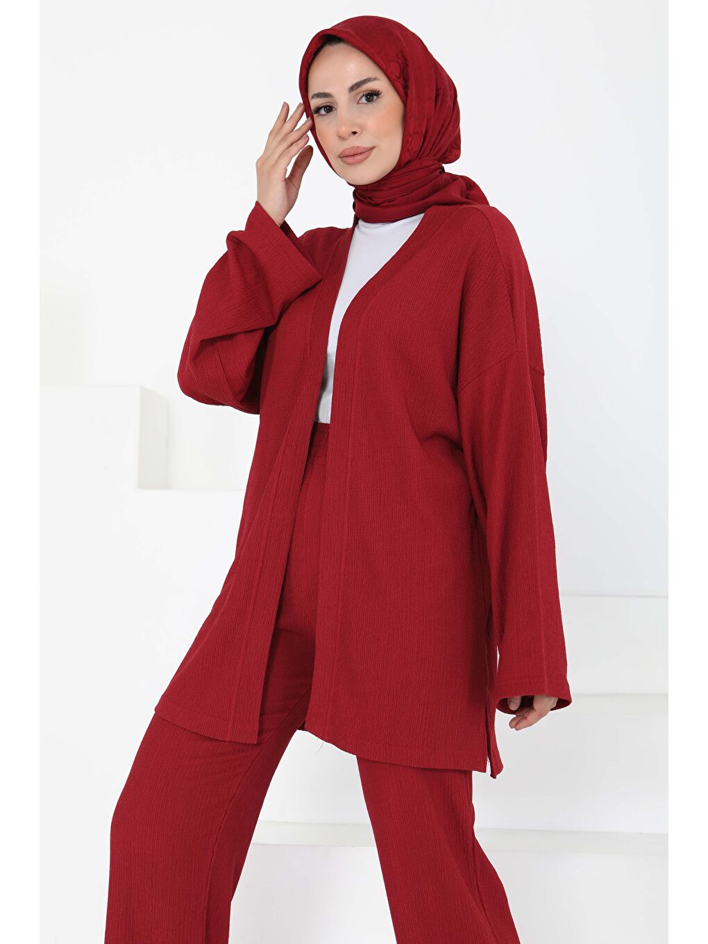 Cepli Kimono Takım Bordo - 27131-3