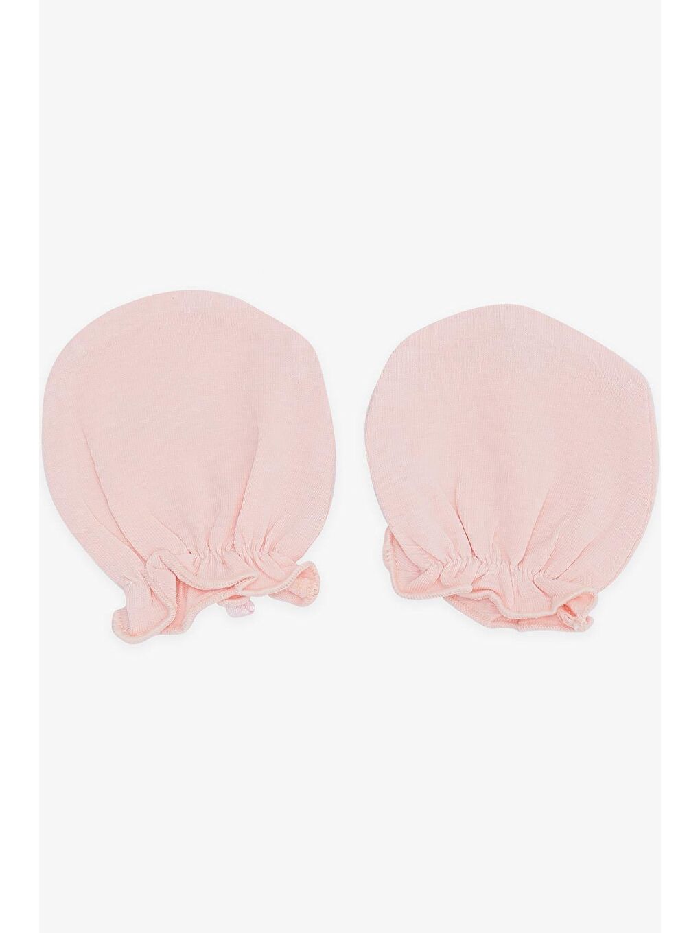 Pembe Yenidoğan Bebek Eldiveni Fiyonklu Somon (7 X 9 Cm)-1