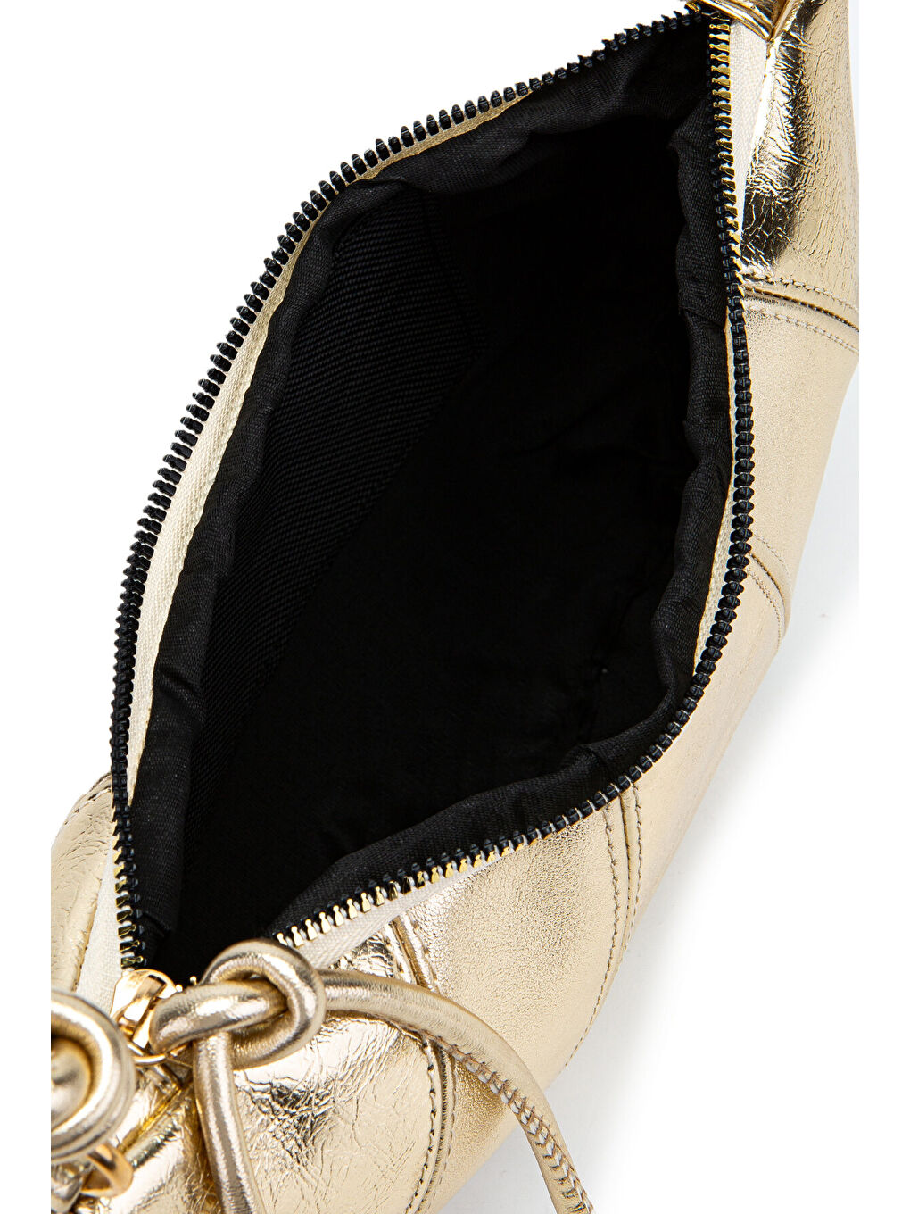 Sarı İp Sarkıt Detaylı Suni Deri Bohem Tarz Wade Kadın Çapraz Çanta Gold-4