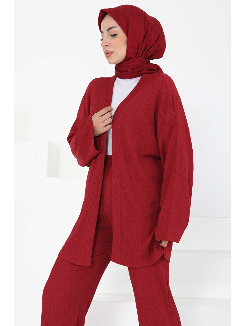 Cepli Kimono Takım Bordo - 27131-5