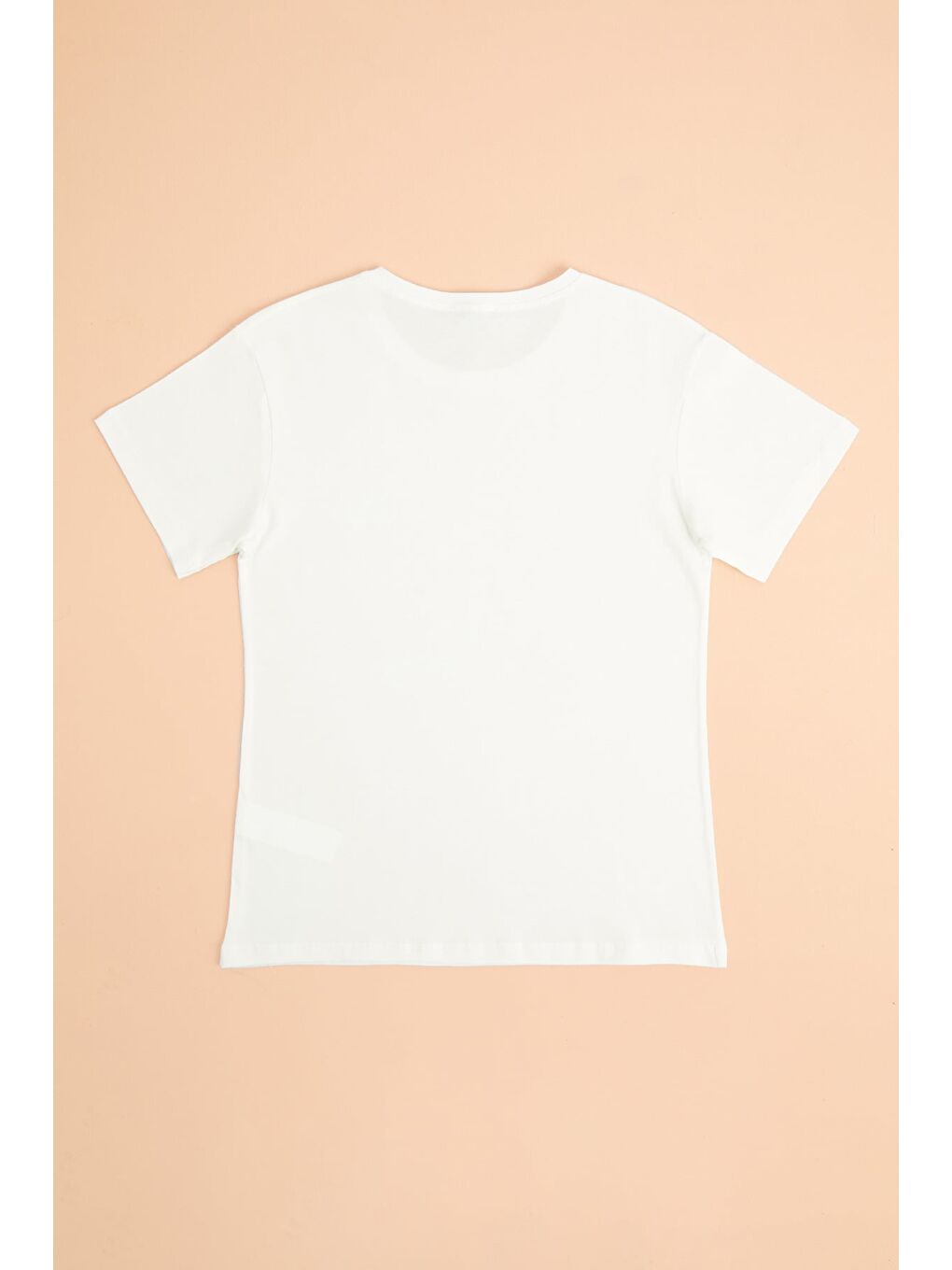Ekru Los Angeles Ve Lale Baskılı Kız Çocuk Tişört-1