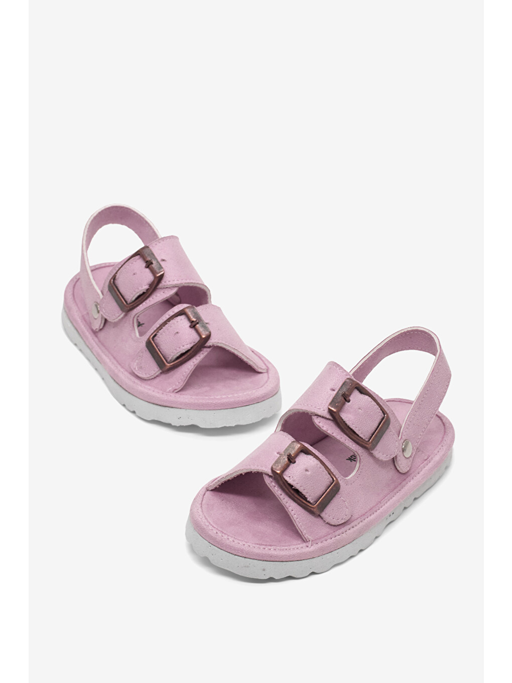Pembe Çocuk Unisex Pudra Rahat Kalıp Çift Tokalı Bebe Paitk Sandalet-3
