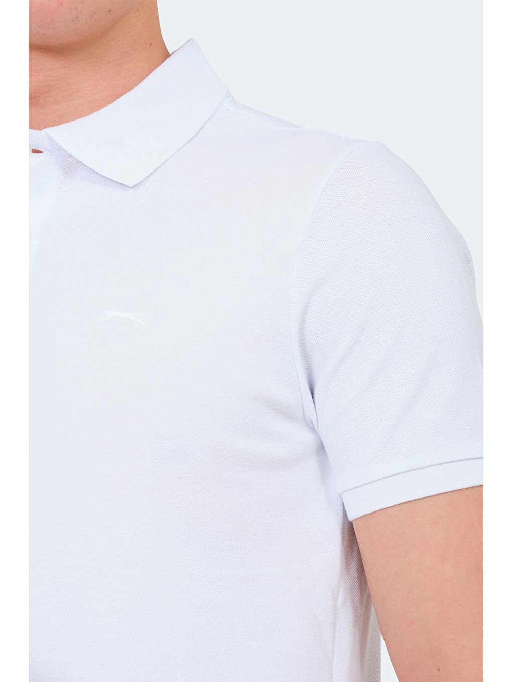 SLAZENGER Beyaz Polo Yaka Kısa Kollu Basic Erkek Tişört - 4