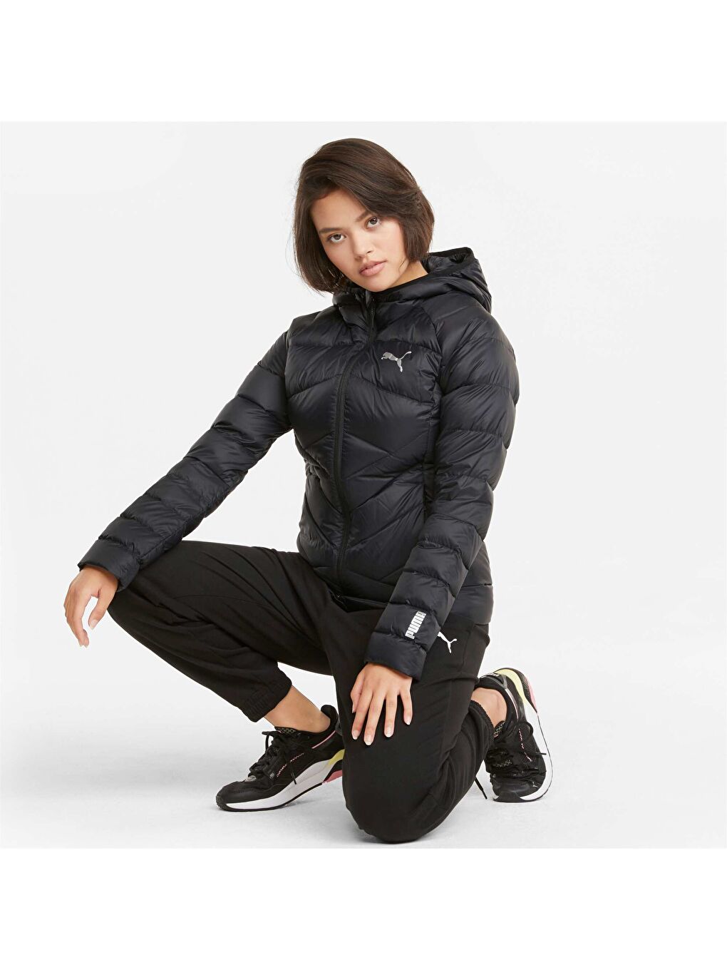 Siyah PWRWarm packLITE Kadın Dolgulu Mont-1