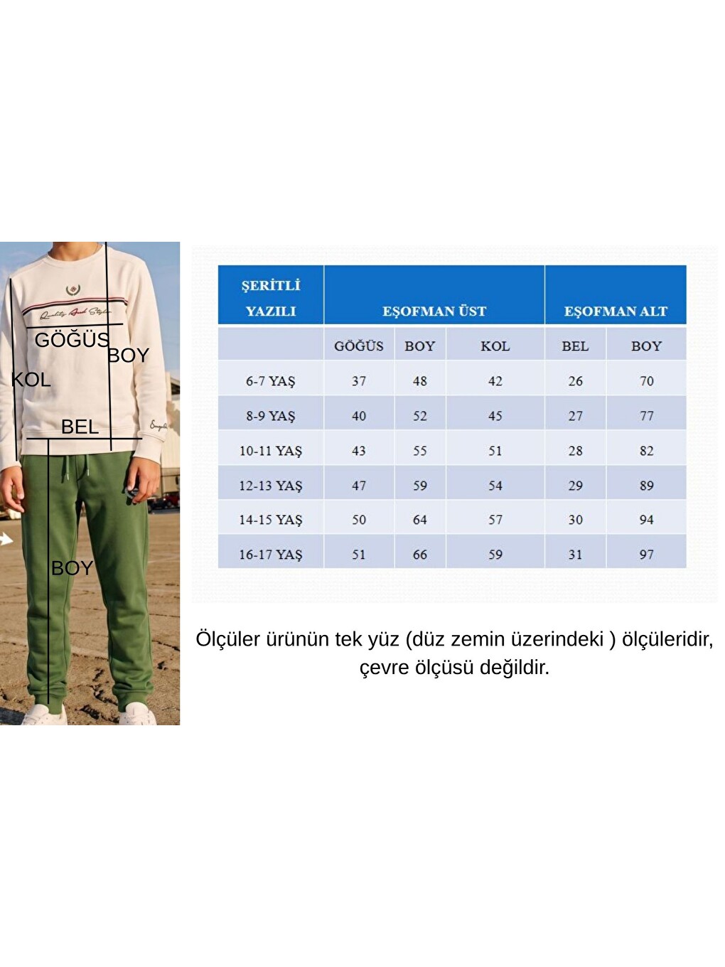 Bej Erkek Çocuk İki İplik Şeritli Baskılı Beli Lastikli Eşofman Takımı Esf7030-3