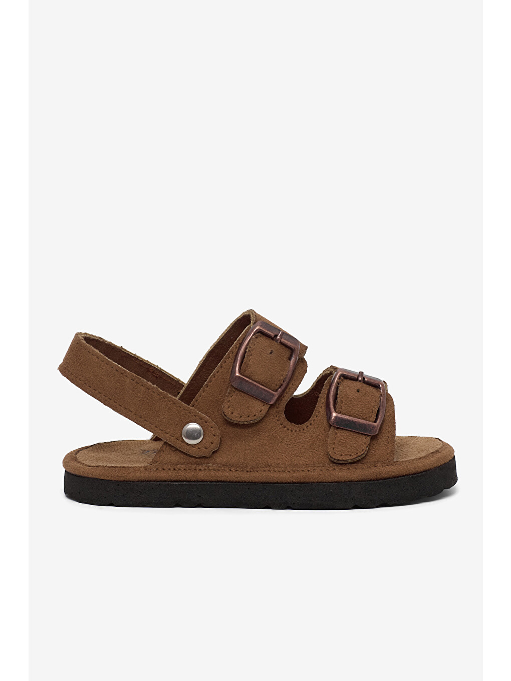 Kahverengi Çocuk Unisex Taba Rahat Kalıp Çift Tokalı Bebe Paitk Sandalet-3