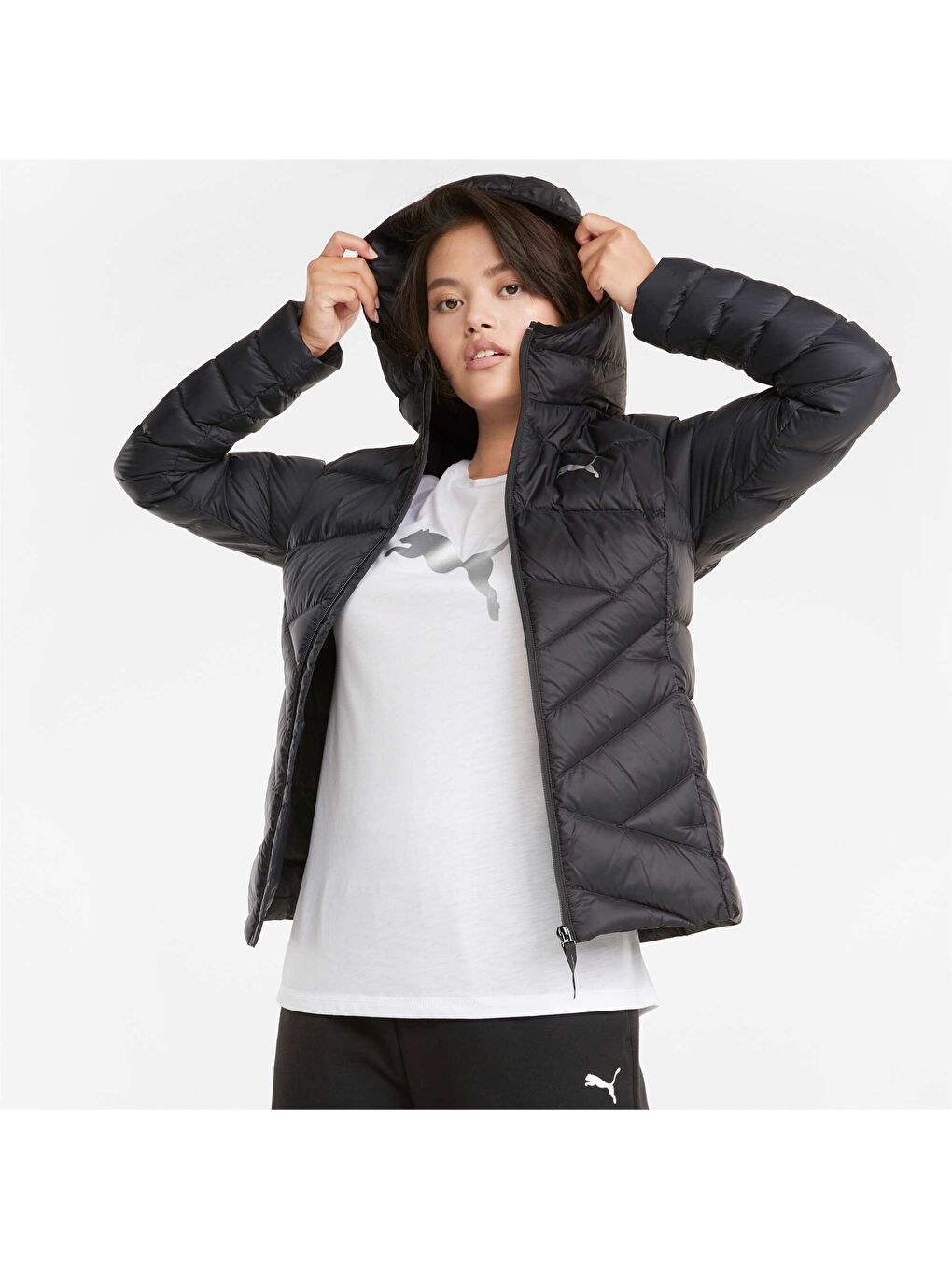 Siyah PWRWarm packLITE Kadın Dolgulu Mont-4