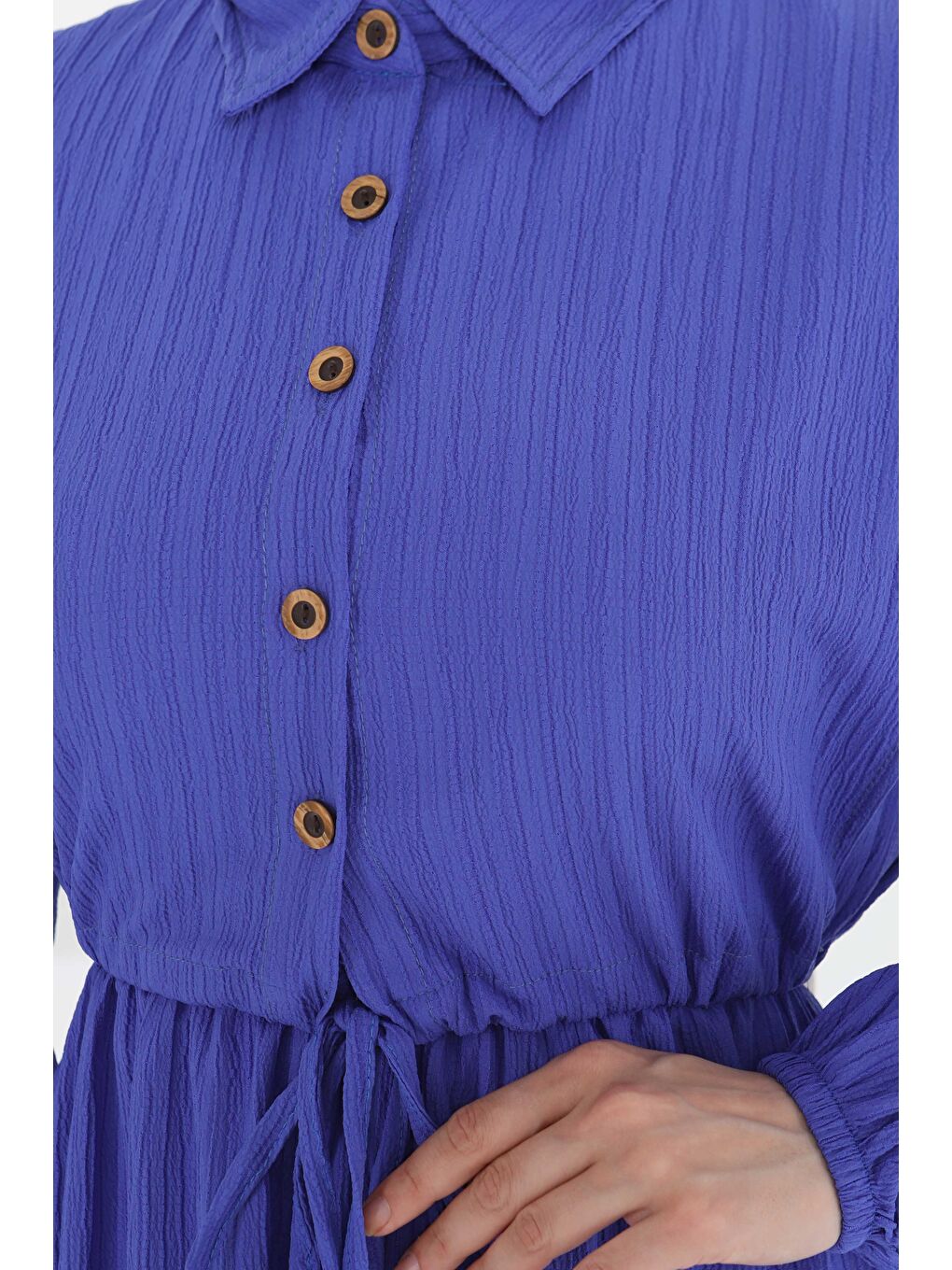 Mavi Süveterli Elbise Takım Saks - 27192-5