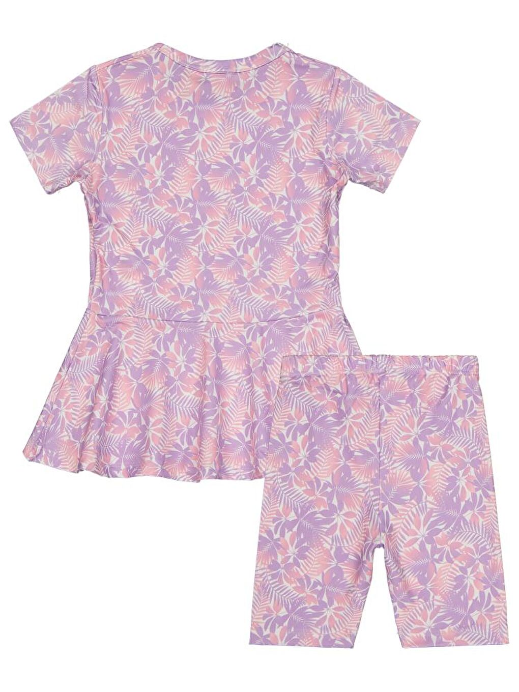 Lila Girls Yaprak Desen 2-12 Yaş Mayo Set-1
