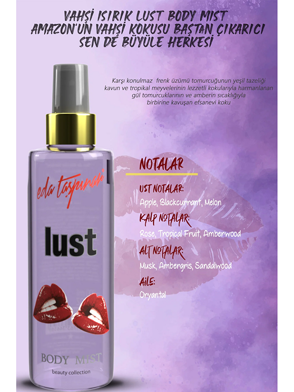 Lust Body Mist, Amazon’un Vahşi Kokusu, 200ml.-2