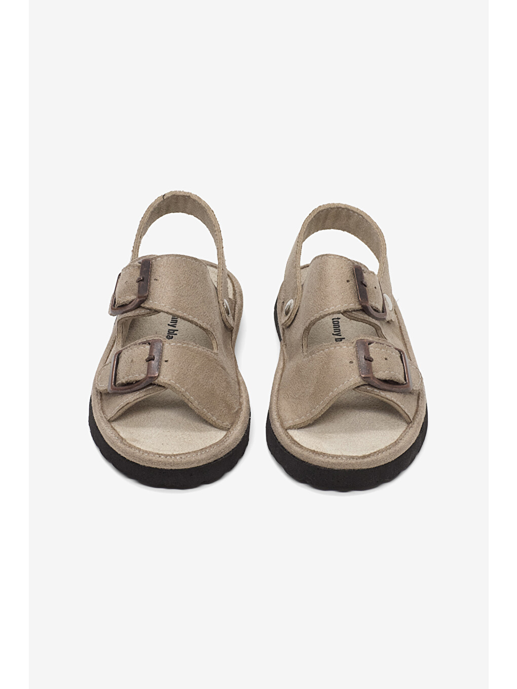 Çocuk Unisex Bej Rahat Kalıp Çift Tokalı Bebe Paitk Sandalet-2