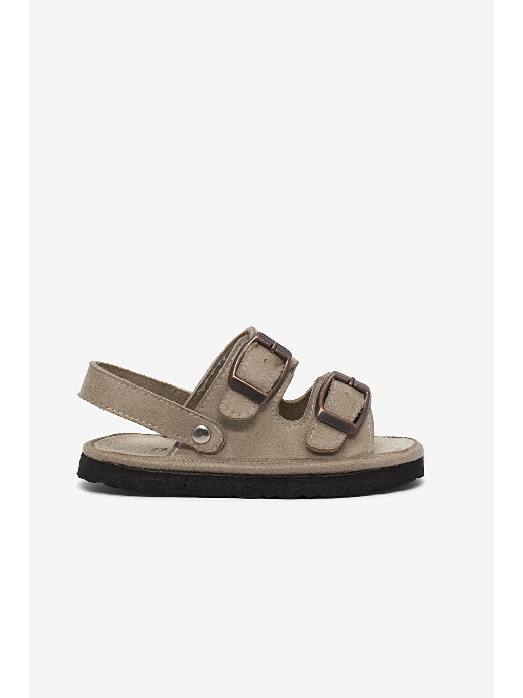 Çocuk Unisex Bej Rahat Kalıp Çift Tokalı Bebe Paitk Sandalet-3