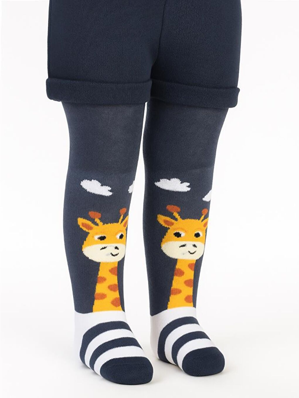 Lacivert Baby Zürafa 6- Bebek Erkek Külotlu Çorap