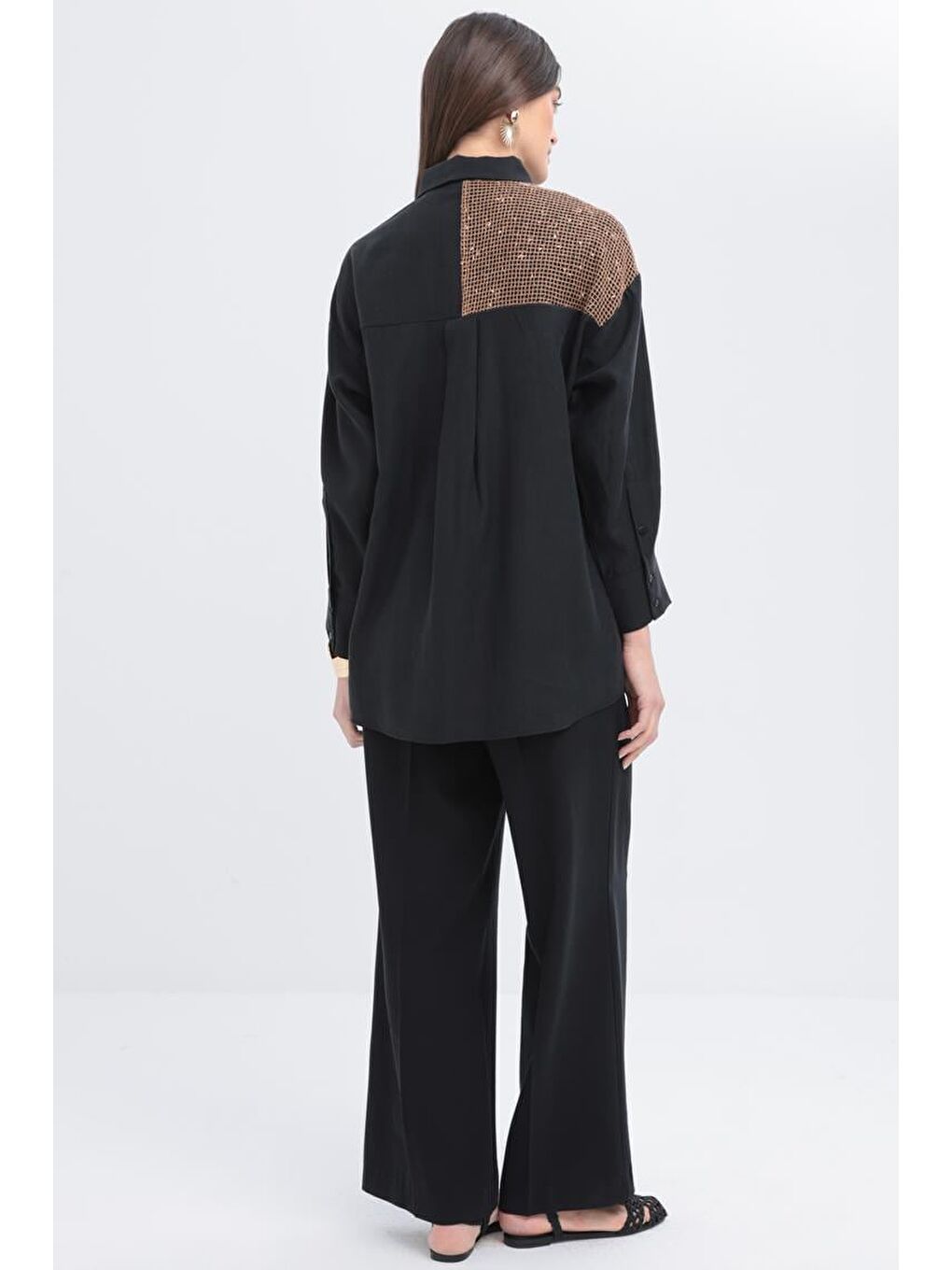 Siyah-File Garnili Gömlek-3