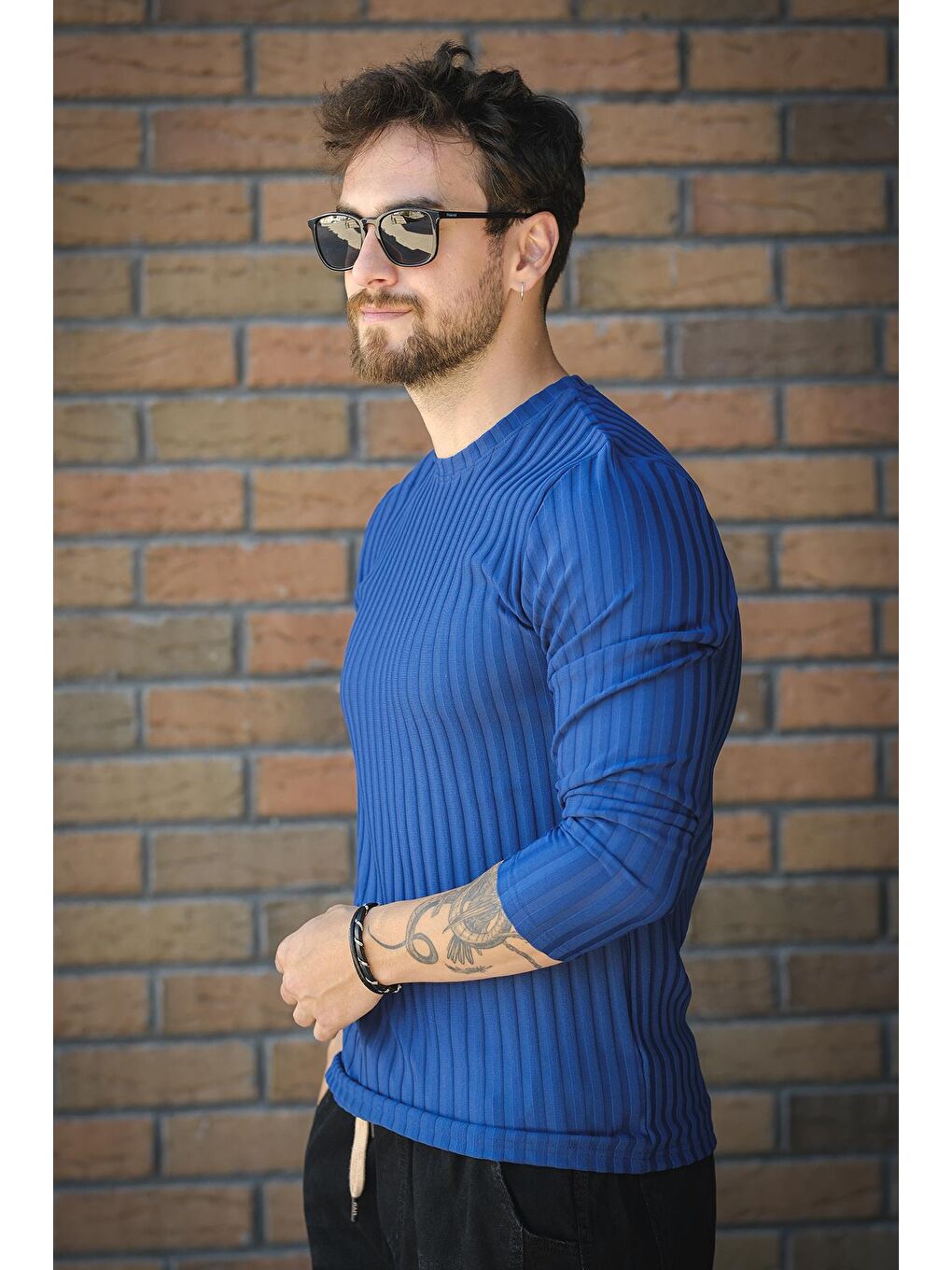 Mavi Jordao Fitilli Slim Fit Elastanlı Bisiklet Yaka Erkek Uzun Kol Tshirt-2