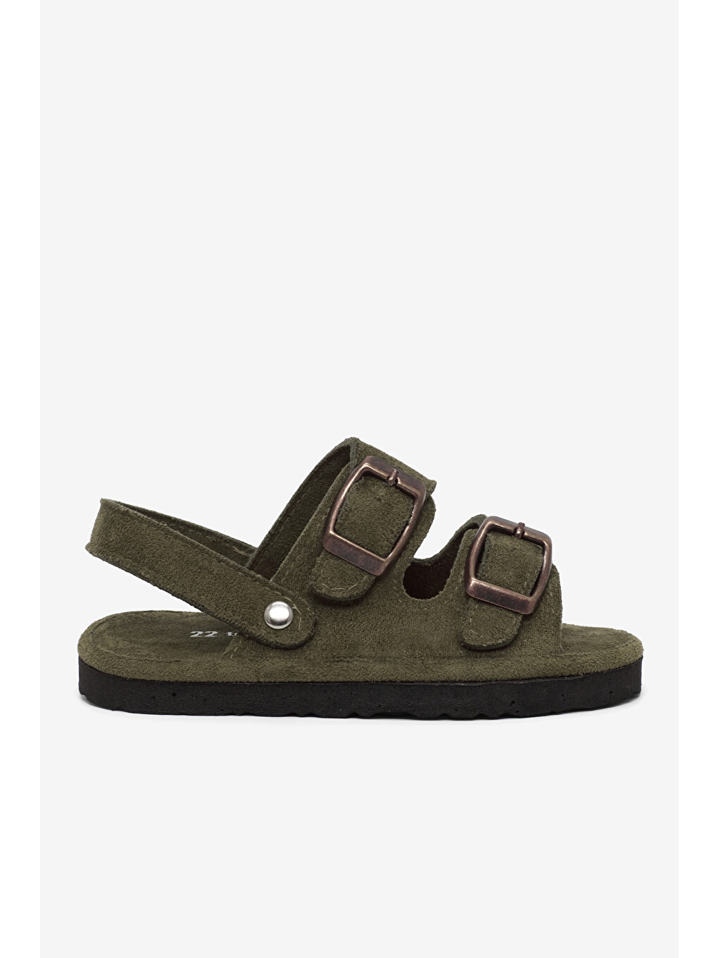Çocuk Unisex Haki Rahat Kalıp Çift Tokalı Bebe Paitk Sandalet