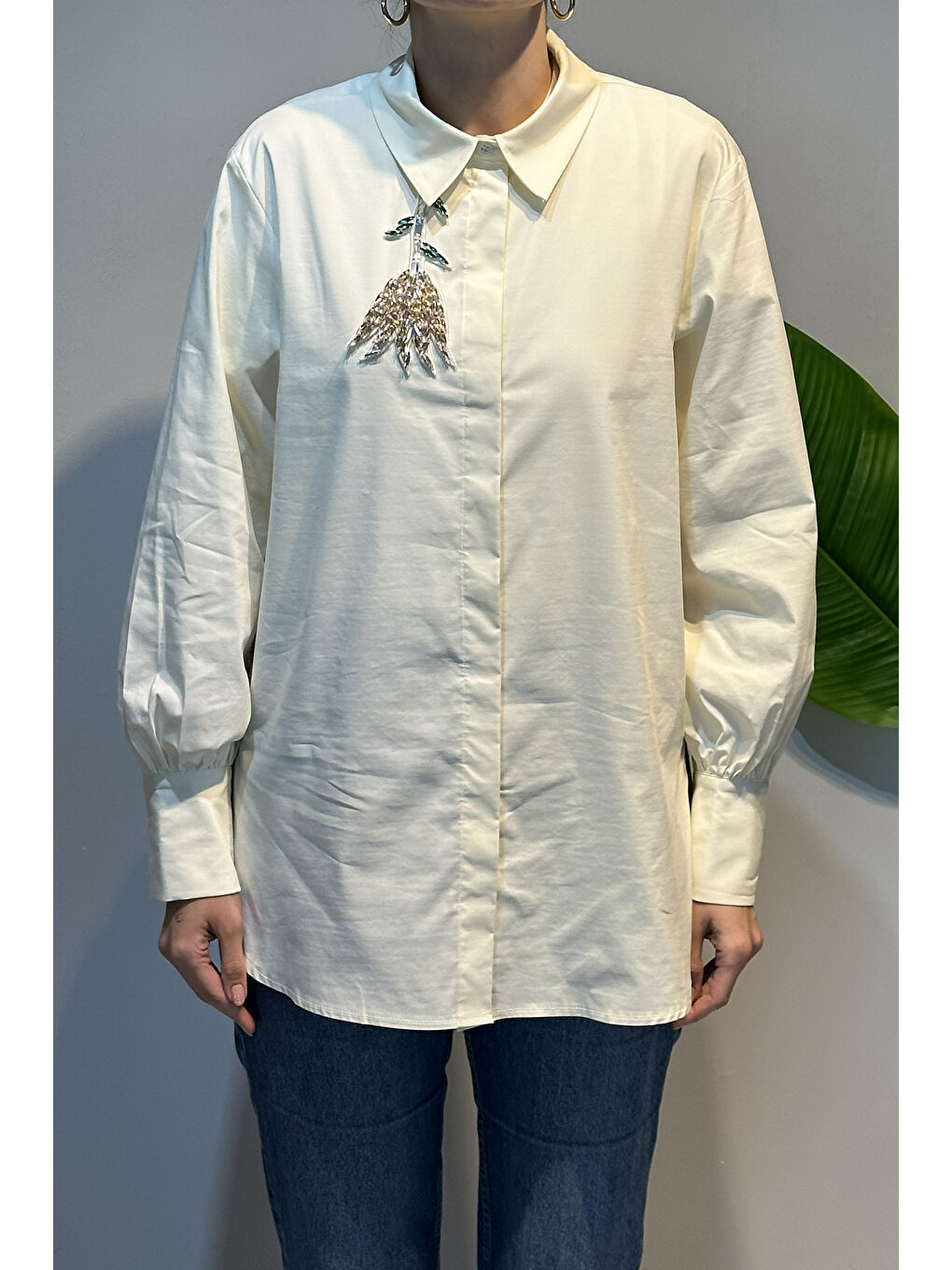 Ekru Missemramis Violet Gömlek 5223 Krem-1