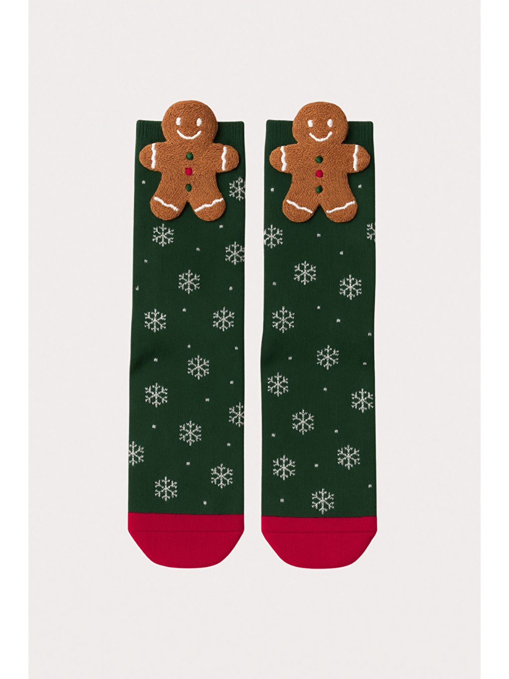 Yeşil Kadın Ginger Breadman Kutulu Yılbaşı Soket Çorap-2