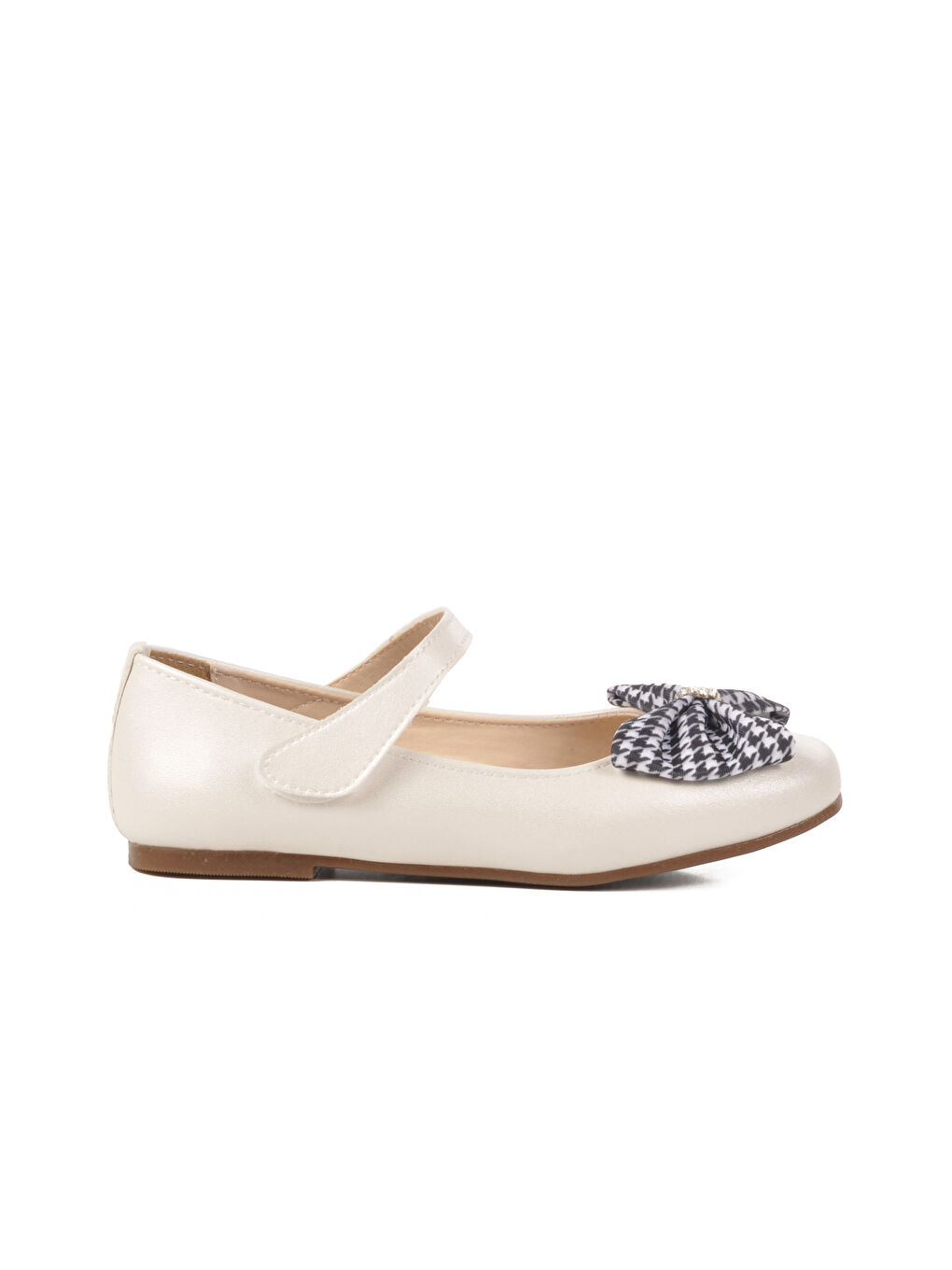 Ekru Sedef Kız Çocuk Fiyonk Kurdeleli Babet 180 P