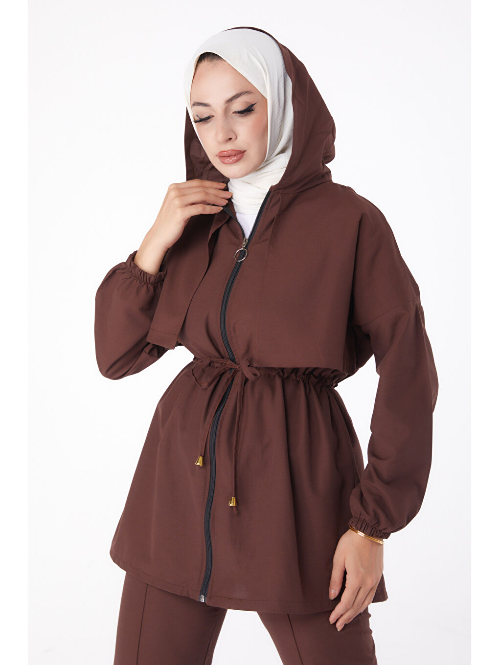 Kahverengi Önden Bağlamalı İkili Takım Kahve - 27073