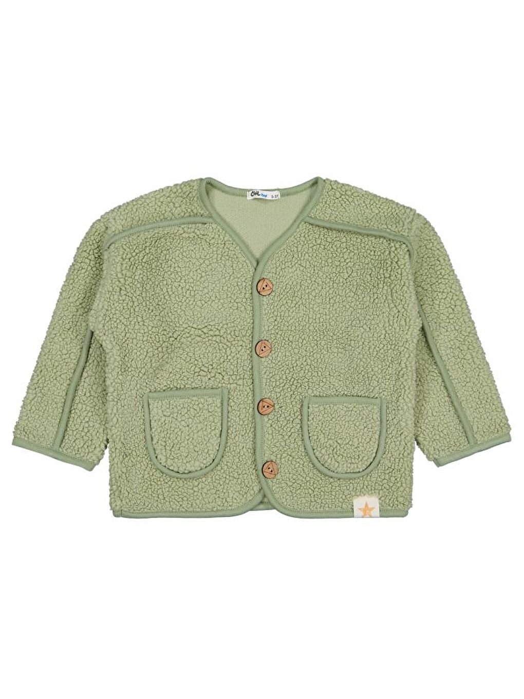 Boys Yıldız Nakışlı 2-5 Yaş Hırka - Haki4-5 Yaş