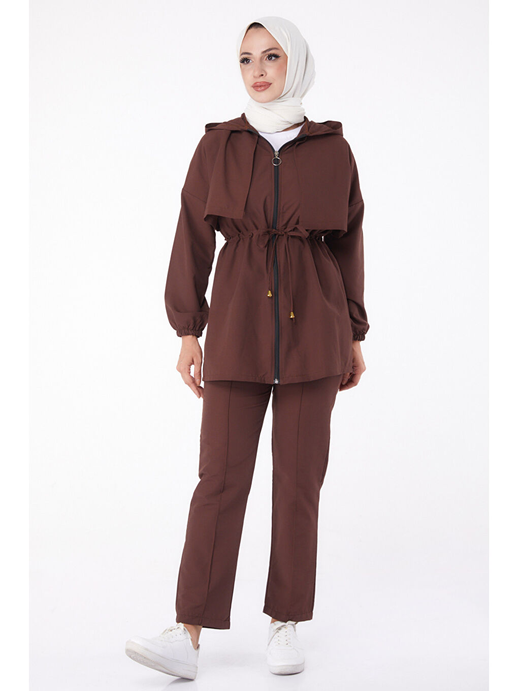 Kahverengi Önden Bağlamalı İkili Takım Kahve - 27073-1