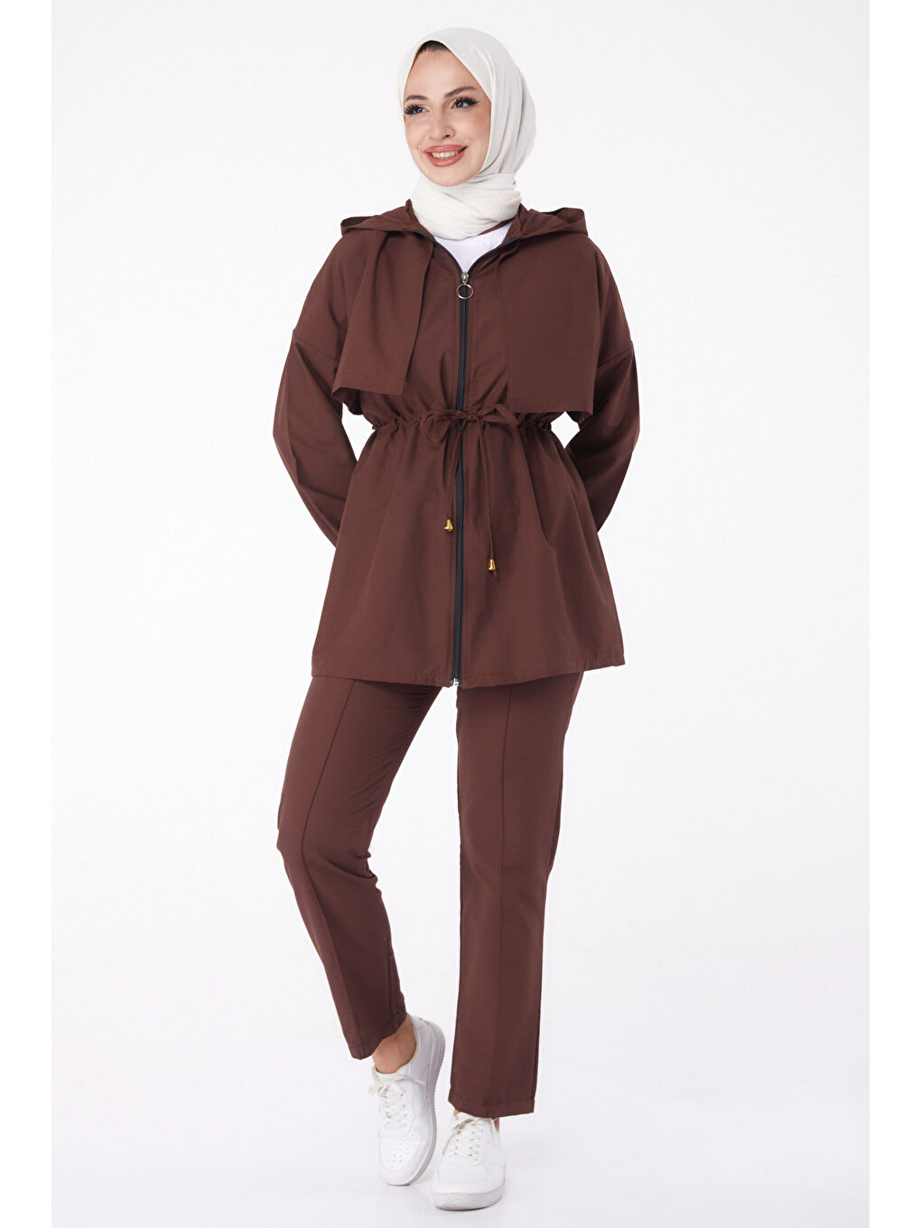 Kahverengi Önden Bağlamalı İkili Takım Kahve - 27073-2