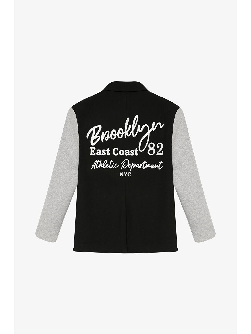 Şerit Detaylı Garnili Oversize Blazer Ceket Siyah-1