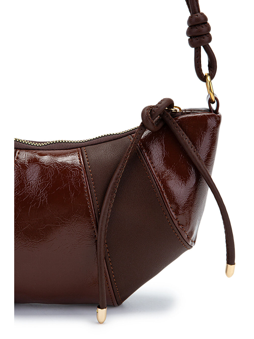 İp Sarkıt Detaylı Suni Deri Bohem Tarz Wade Kadın Çapraz Çanta Kahverengi-1